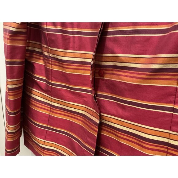 Kasper Pants Suit Size 12 100% Silk Multicolor Long Sleeve - Picture 5 of 12